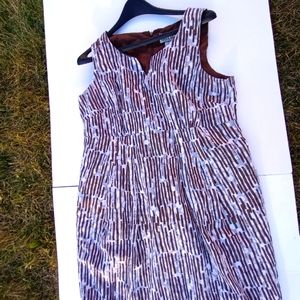 Robbie Bee White/Brown Dress Size 14